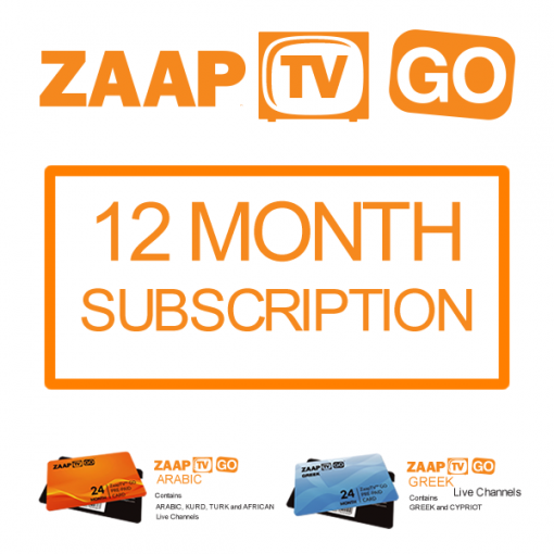 ZAAPTV GO 12 Month Subscription